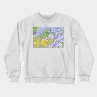 Purple and Yellow Flowers in Summer Garden Crewneck Sweatshirt